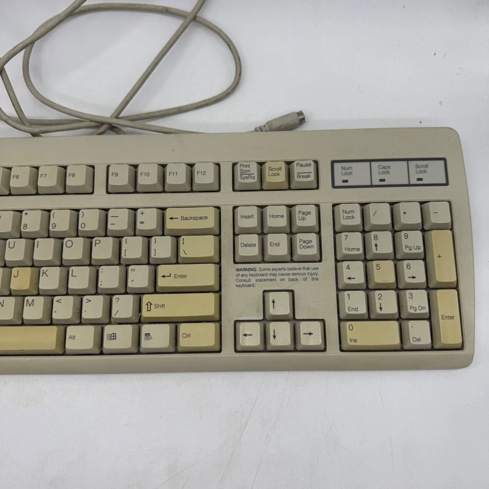 NMB Keyboard RT2258TW Vintage Beige 5-Pin DIN Mechanical Feel Windows 98